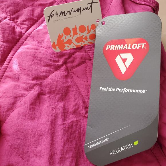 FP Movement Free People Quinn Quilted Waistcoat Puffer Magenta Haze Combo Medium - Picture 11 of 13